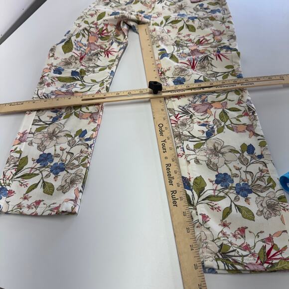 J.Jill Jeans Womens 2 Petite White Floral Denim Slim Ankle Authentic Fit‎ Cotton - Picture 9 of 9